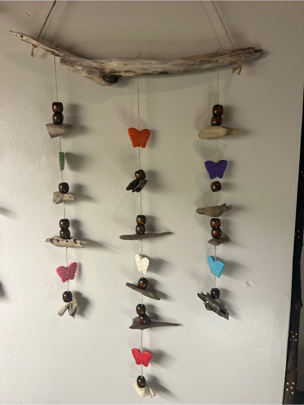 Handmade Driftwood Butterfly Wind Chime - Multicolor - Picture 13 of 15